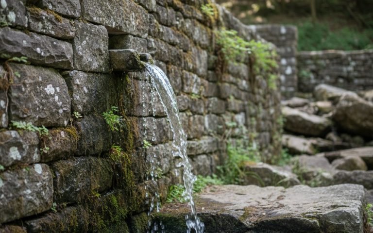 Barbacane intégrée dans un mur de soutènement, illustrant le drainage d'eau.
