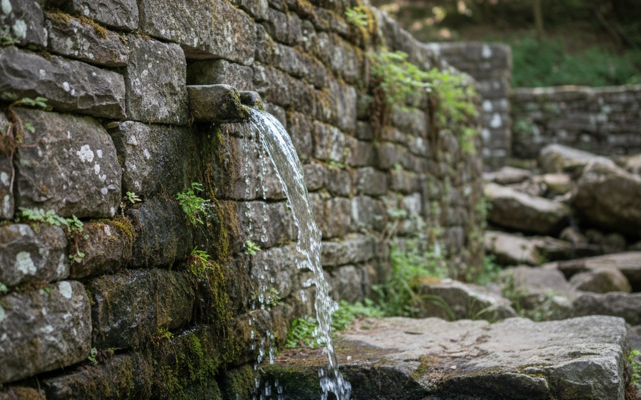 Barbacane intégrée dans un mur de soutènement, illustrant le drainage d'eau.