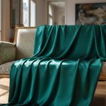 Drapé de satin dans une décoration intérieure élégante, mettant en valeur sa texture et son éclat.