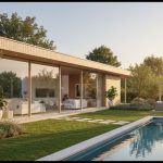 Maison moderne avec jardin, mettant en avant la luminosité naturelle et l'emplacement idéal.