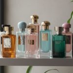 Étagère avec flacons de parfums Zara, illustrant la diversité et l'accessibilité des fragrances.