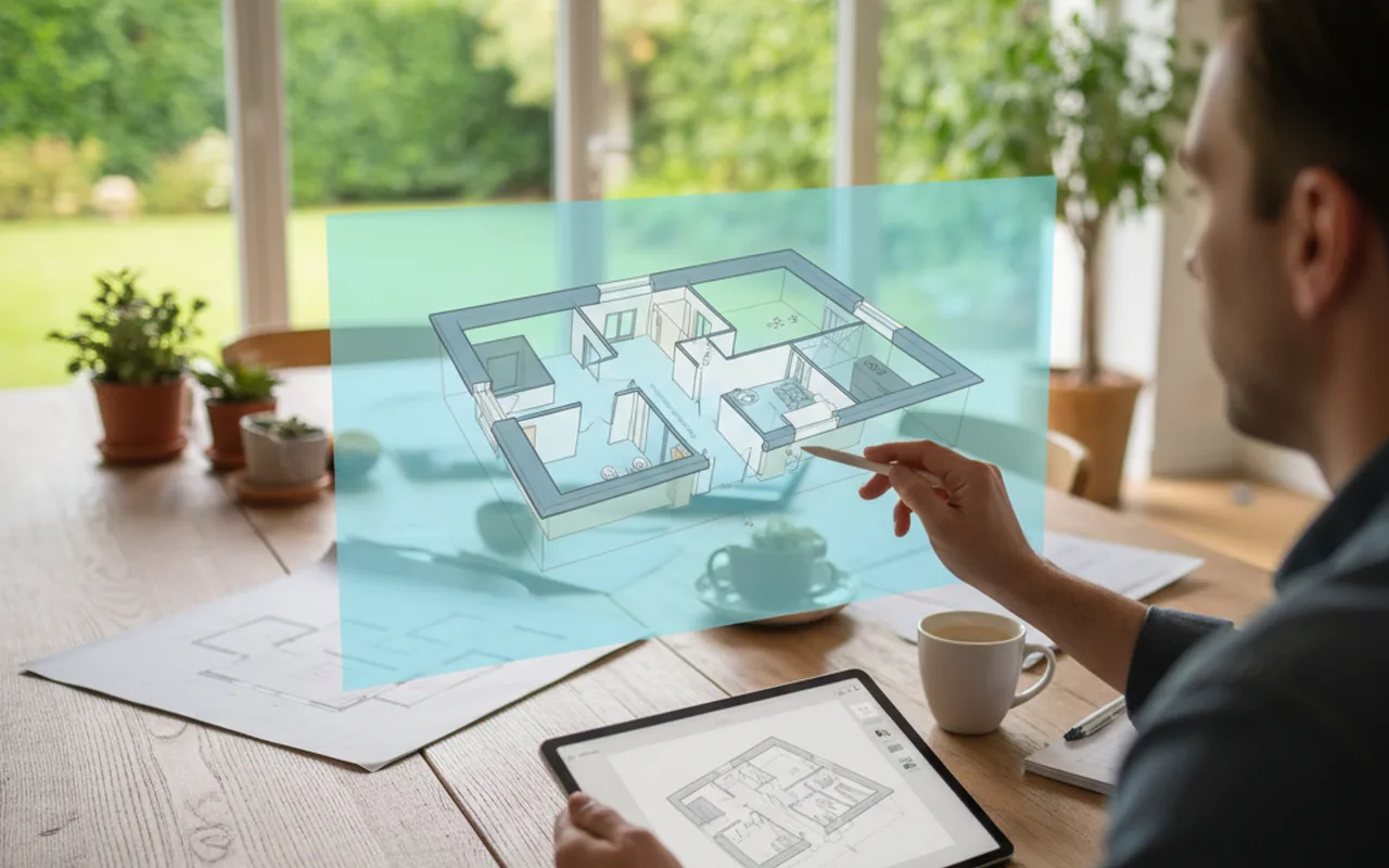 Illustration réaliste sur Kozikaza : utiliser un plan 3D maison sans perdre de temps