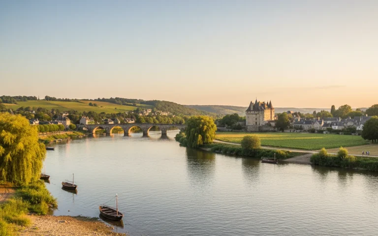 Illustration réaliste sur La Loire, fleuve majeur : paysages, usages et repères à connaître