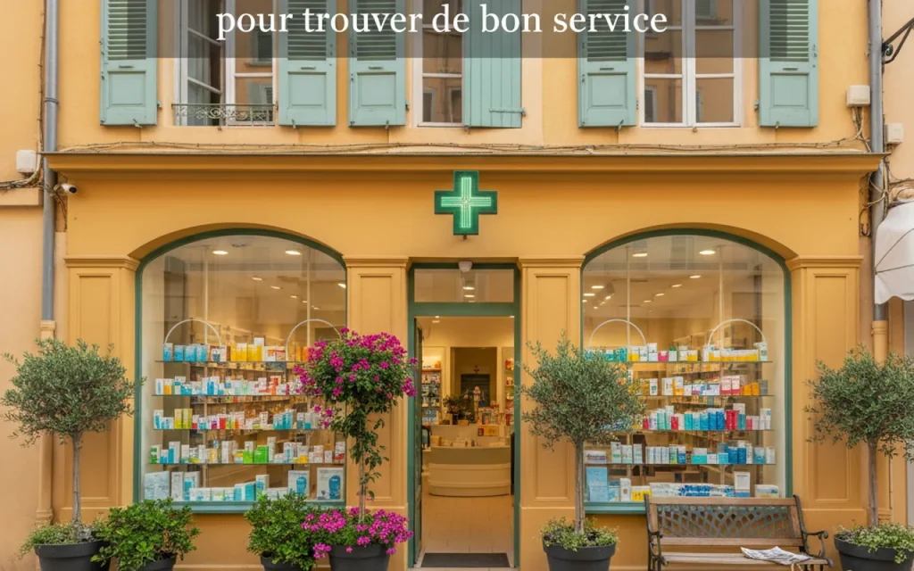 Illustration réaliste sur Pharmacie à Antibes : les bons réflexes pour trouver le bon service