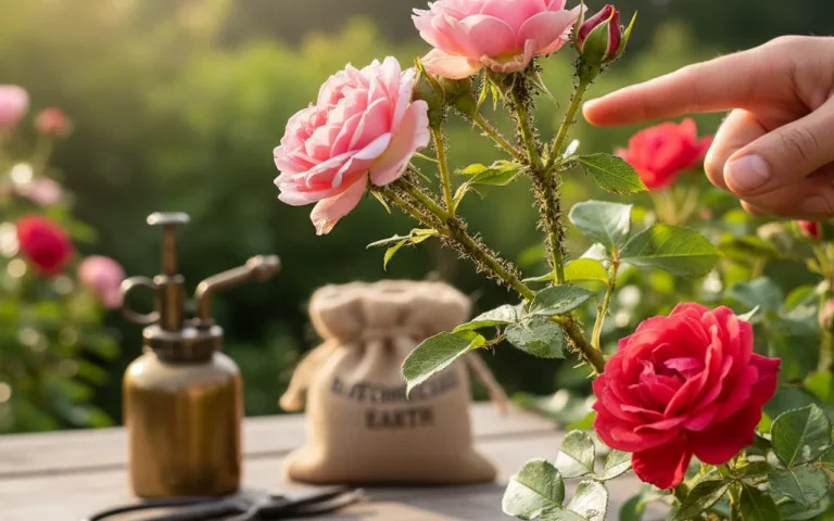 Illustration réaliste sur Pucerons sur rosiers : comprendre, traiter et protéger ses fleurs